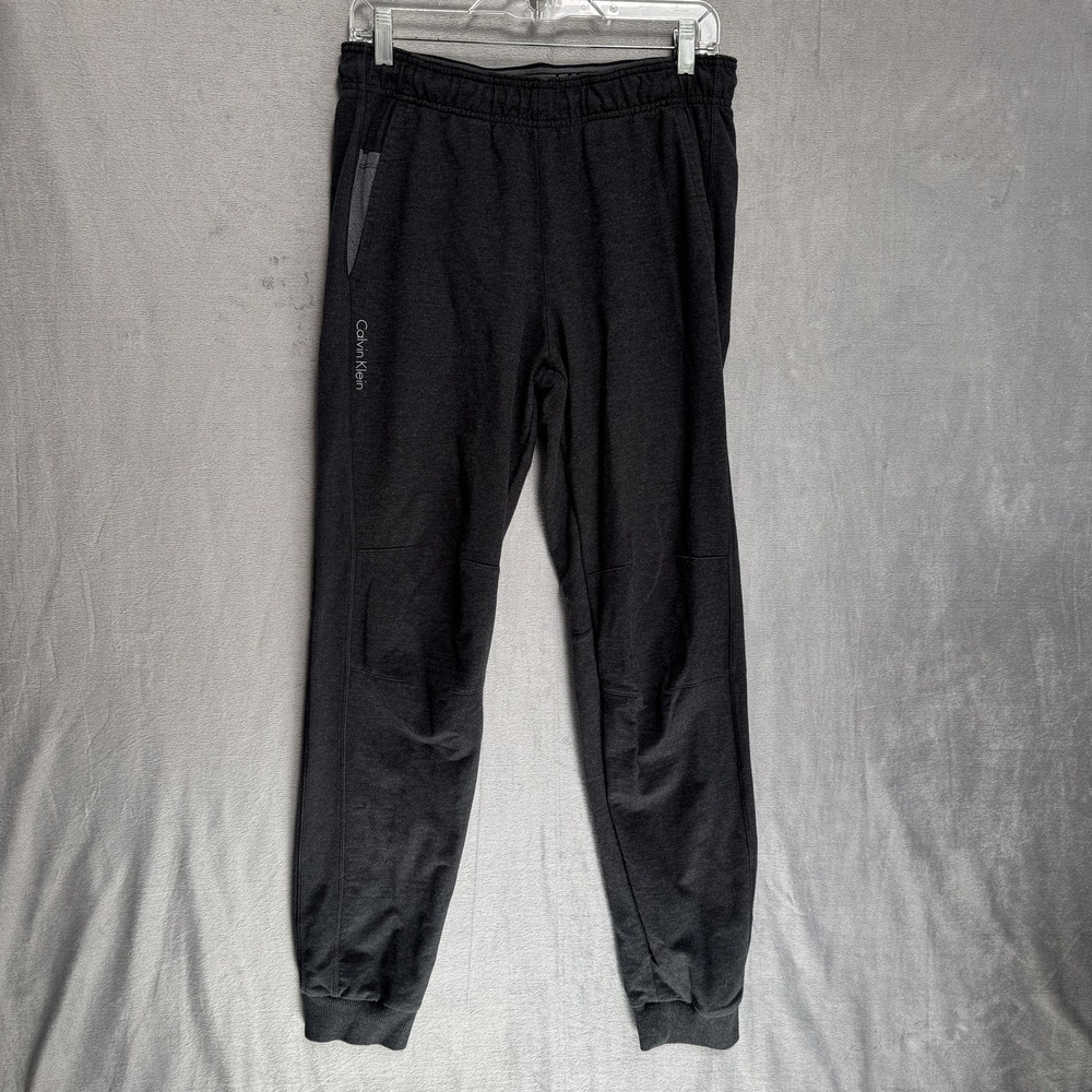 Calvin Klein Pants Mens Medium Gray Jogger Sweatpants Elastic Waist Logo Pockets